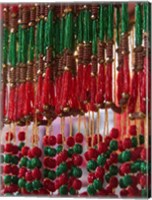 Beads hang in a store in Kathmandu, Nepal. Fine Art Print