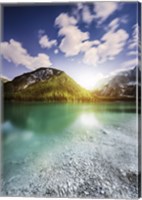 Sunset at Lake Braies and Dolomite Alps, Northern Italy Fine Art Print