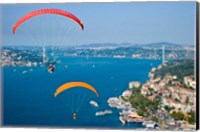Paragliding, Extreme sport, Bosphorus, Istanbul, Turkey Fine Art Print