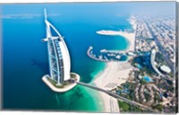 Aerial view of the Burj Al Arab, Dubai, United Arab Emirates Fine Art Print