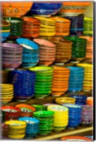 Bowls and Plates on Display, For Sale at Vendors Booth, Spice Market, Istanbul, Turkey Fine Art Print