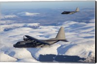 MC-130P Combat Shadow and MC-130H Combat Talon Over Clouds Fine Art Print
