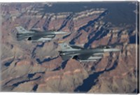 F-16's fly in formation near the Grand Canyon, Arizona Fine Art Print