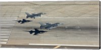 Two F-16's Land in Formation at Luke Air Force Base, Arizona Fine Art Print