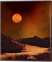 Rugged Planet Landscape Dimly Lit by a Distant Red Star Fine Art Print