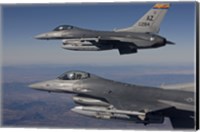 Close-Up of Two F-16's over Arizona Fine Art Print