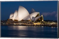 Australia, Sydney Opera House at night on waterfront Fine Art Print