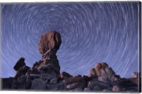 Star trails around the Northern Pole Star, Arches National Park, Utah Fine Art Print