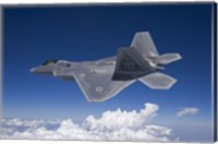 An F-22 Raptor over Southern New Mexico Fine Art Print