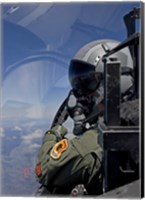 F-15 Pilot Looks Over at his Wingman Fine Art Print