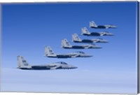 Six F-15 Eagles Fly in Formation Fine Art Print