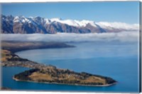 The Remarkables, Lake Wakatipu, and Queenstown, South Island, New Zealand Fine Art Print