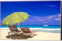 Beach Umbrella, Abaco, Bamahas Fine Art Print