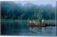 Wildlife from Raft on Oxbow Lake, Morning Fog, Posada Amazonas, Tamboppata River, Peru Fine Art Print