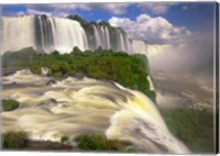 Brazil, Igwacu Waterfalls into the Igwacu River Fine Art Print