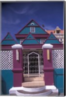 Colorful Buildings and Detail, Willemstad, Curacao, Caribbean Fine Art Print