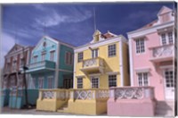 Caribbean architecture, Willemstad, Curacao Fine Art Print