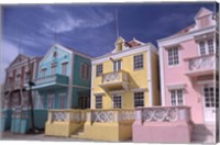 Caribbean architecture, Willemstad, Curacao Fine Art Print