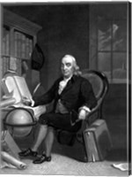 Benjamin Franklin in His Study Fine Art Print