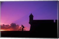 Sunset Bike Ride at El Morro Fort, Old San Juan, Puerto Rico Fine Art Print