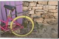 Colorful Bicycle on Salt Cay Island, Turks and Caicos, Caribbean Fine Art Print