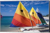 Sailboats on the Beach at Princess Cays, Bahamas Fine Art Print