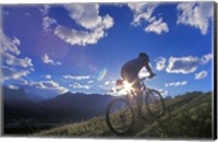 Mountain Biker at Sunset, Canmore, Alberta, Canada Fine Art Print