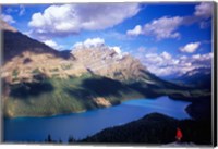 Hiker Overlooking Peyto Lake, Banff National Park, Alberta, Canada Fine Art Print