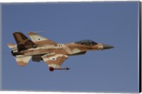 An F-16A Netz of the Israeli Air Force in flight over Israel Fine Art Print