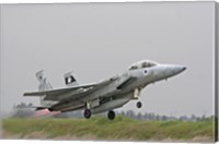 An F-15D Baz of the Israeli Air Force taking off from Tel Nof Air Base Fine Art Print