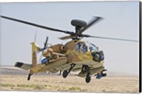 An AH-64D Saraph helicopter of the Israeli Air Force Fine Art Print
