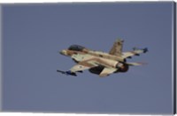 An F-16D Barak of the Israeli Air Force flying over Israel Fine Art Print