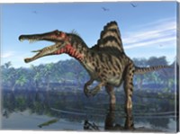 A Spinosaurus searches for its next meal Fine Art Print