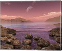 Artist's Concept of Archean Stromatolites on the Shore of an Ancient Sea Fine Art Print