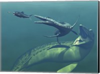 Marine Predators of the Cretaceous Period Fine Art Print