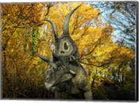 A Diabloceratops Wanders a Cretaceous Forest Fine Art Print