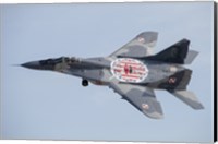 An MiG-29 Fulcrum of the Polish Air Force in Flight Fine Art Print
