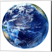 3D rendering of Planet Earth, Centered on the Pacific Ocean Fine Art Print