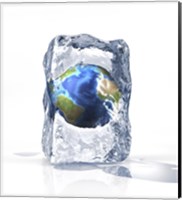 Planet Earth Frozen Inside of an Ice Block Fine Art Print