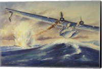 A Damaged PBY Catalina Aircraft after the Attack and Sinking of a German U-boat Fine Art Print