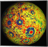 Free-air Lunar Gravity Globe Fine Art Print