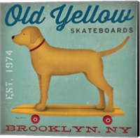 Golden Dog on Skateboard Fine Art Print