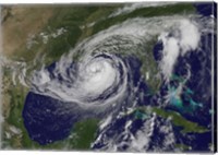 Satellite view of Tropical Storm Isaac in the Gulf of Mexico Fine Art Print