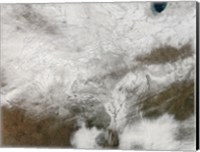 Satellite View of a Severe Winter Storm over the Midwestern United States Fine Art Print