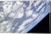 A Blue and White part of Earth and the Blackness of Space Viewed from the Earth-Orbiting Space Shuttle Atlantis Fine Art Print