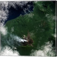 A Small Plume Rises from the Summit of Ulawun Volcano on Papua New Guinea's Island of New Britain Fine Art Print