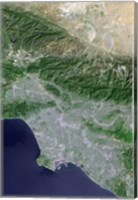 Satellite view of Los Angeles, California and Surrounding Area Fine Art Print