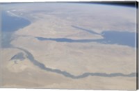 Aerial view of the Egypt and the Sinai Peninsula along with part of the Mediterranean Sea and Red Sea Fine Art Print
