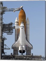 Space Shuttle Endeavour sits ready on the Launch Pad at Kennedy Space Center Fine Art Print
