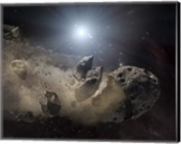 A White Dwarf Star Surrounded by a Disintegrating Asteroid Fine Art Print